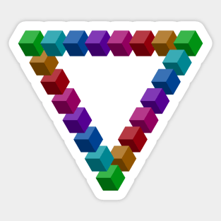 penrose triangle illusion Sticker